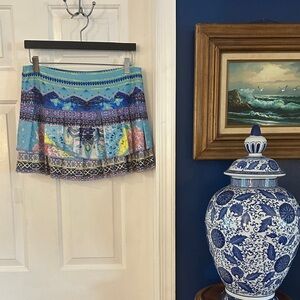 Women’s Lucky in Love Blue & White Pleated Tennis Athletic Skort Size M